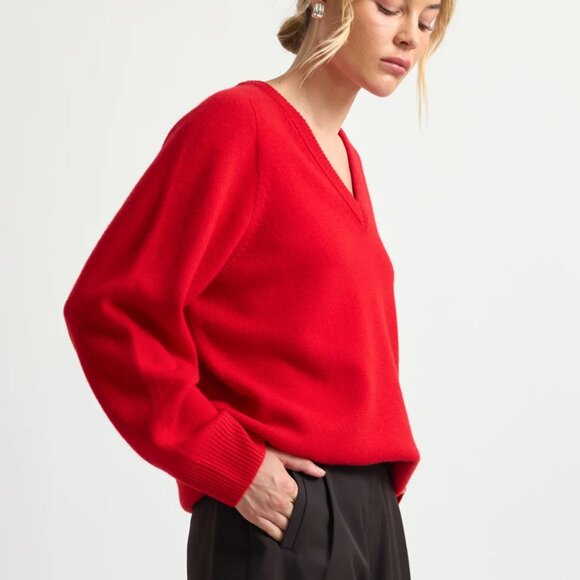 NWT Almina Concept Wool V Neck Sweater - Picture 6 of 9